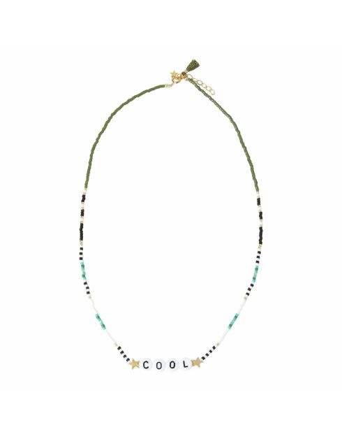 Collier en laiton plaqué or Cool vert