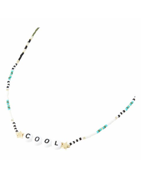 Collier en laiton plaqué or Cool vert