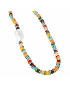 Collier en laiton plaqué or multicolore