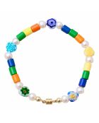 Bracelet en plaqué or Silas bleu