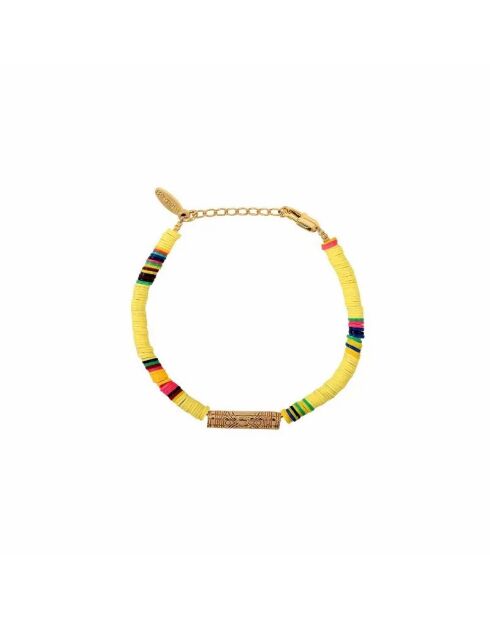 Bracelet Disc de Vinyl Fin Tube Plaqué or jaune