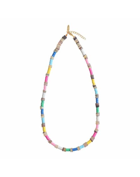 Collier en laiton plaqué or Précieux multicolore