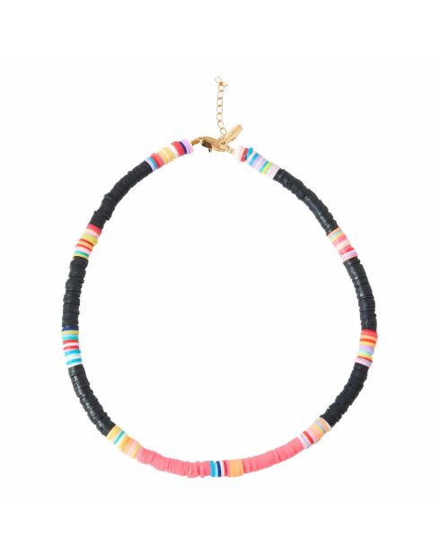 Collier plaqué or Large Heishi rose