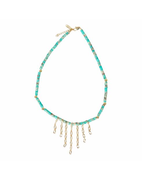 Collier en pierre naturelle Précieux Pampille bleu turquoise