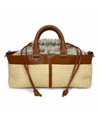 Mini Cabas en fibre de raphia cognac