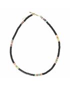Collier en laiton plaqué or Fin Heishi noir