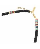 Collier en laiton plaqué or Fin Heishi noir