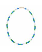 Collier en plaqué or Lina bleu