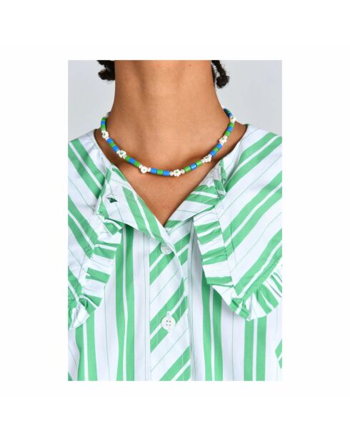 Collier en plaqué or Lina bleu