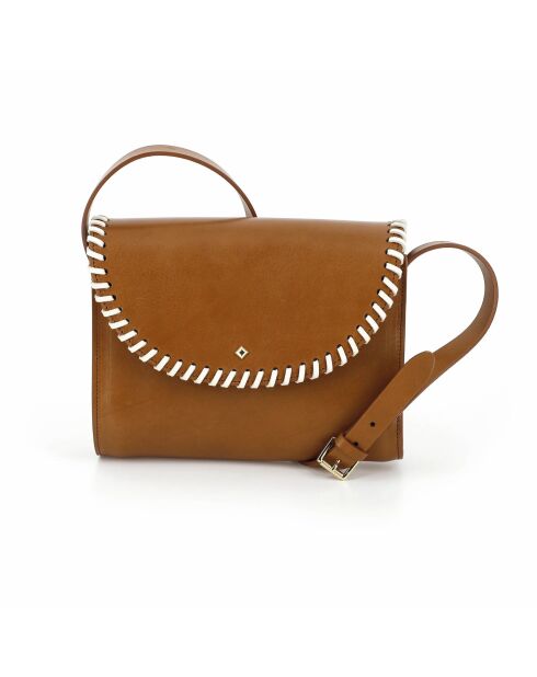 Bolso Le Line Arya de piel camel - 23x18x7 cm