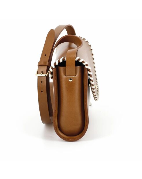 Bolso Le Line Arya de piel camel - 23x18x7 cm
