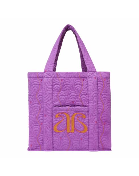 Sac en coton Matelassé violet - 40x28x14 cm