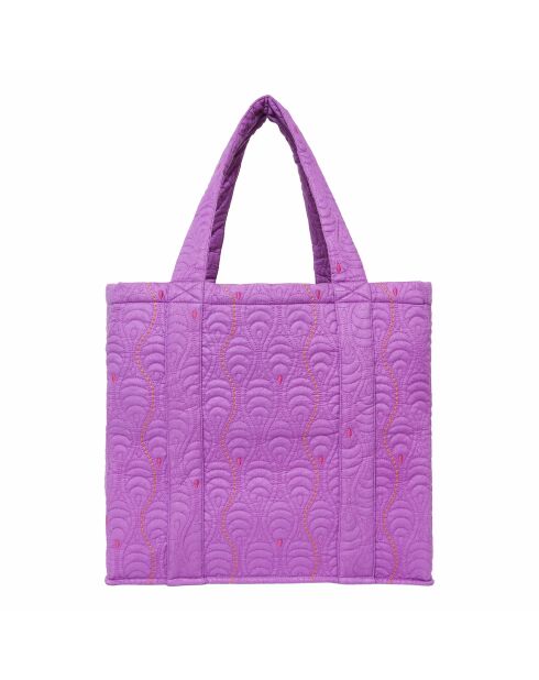 Sac en coton Matelassé violet - 40x28x14 cm