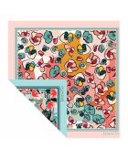 Foulard Réversible Norah/Eloïse rose pâle - 60x60 cm