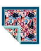 Foulard Réversible Lila/Nora bleu - 60x60 cm