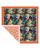 Foulard Réversible Clémentine/Marie orange - 90x90 cm