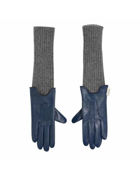 Guantes Gia Blue con forro de piel y lana
