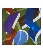 Bufanda de lana con lazo verde - 190x100 cm