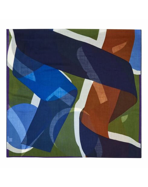 Sciarpa in lana con nastro verde - 190x100 cm