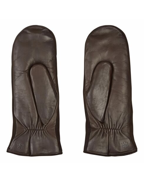 Essentials Lederhandschuhe mit braunem Fell