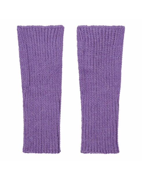 Guanti corti in alpaca viola