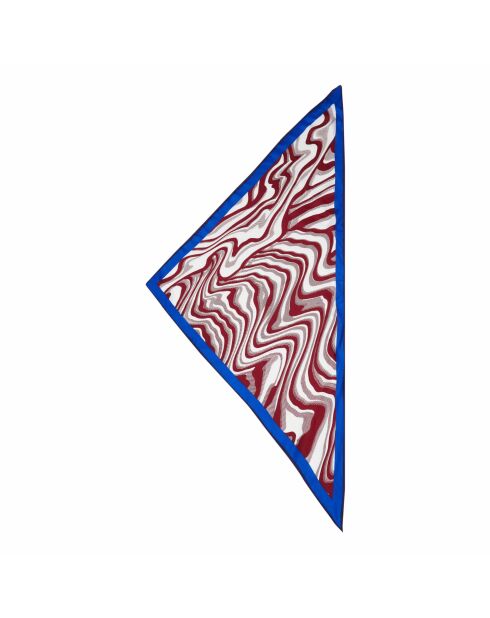 Foulard en soie Wave bleu marine - 145x100 cm
