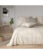 Set da 3 pezzi: 1 copripiumino + 2 federe Daniel con stampa beige