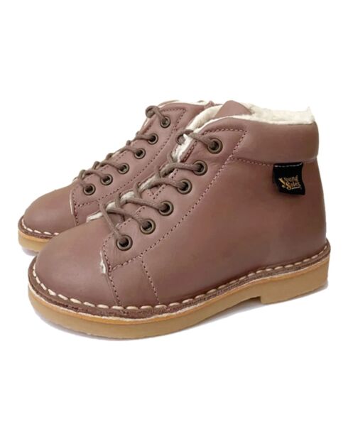 Boots en cuir fourrées Fletcher roses
