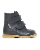 Boots fourrées Tex scratchs  en cuir  bleu marine