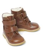 Stiefel Tex aus cognacfarbenem Leder mit Kratzfutter