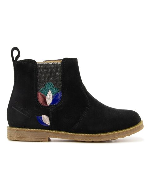 Bottines Chealsea en cuir  Trip-Rolls Flora suédé noires