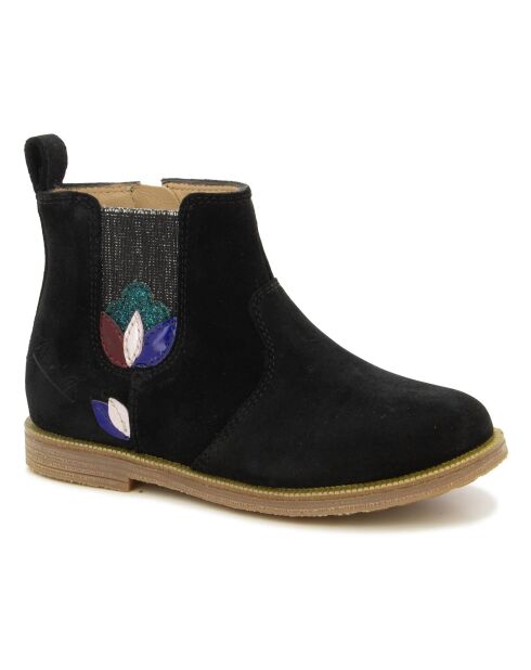 Bottines Chealsea en cuir  Trip-Rolls Flora suédé noires