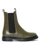 Chelsea Boots montantes  en cuir semelles Funky vert olive