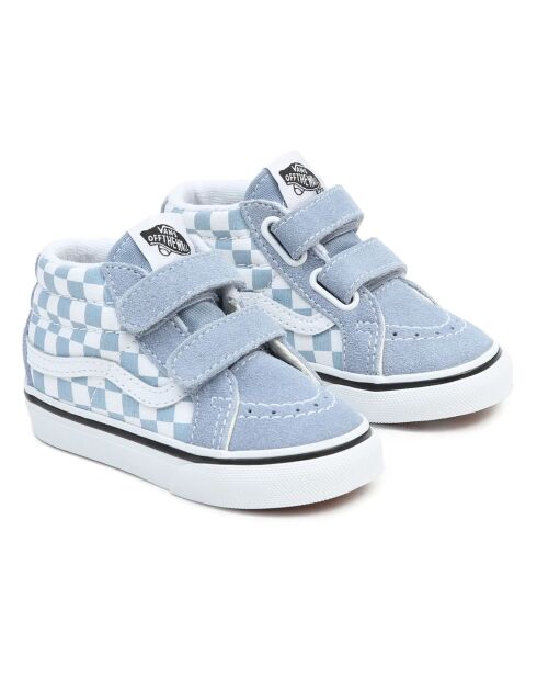 Baskets scratchs SK8-Mid Reissue Damier bleus clair