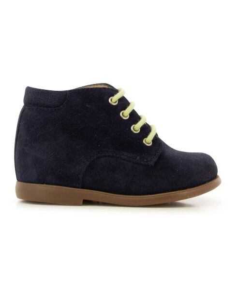Botillons en cuir Nioupi suédé bleu marine
