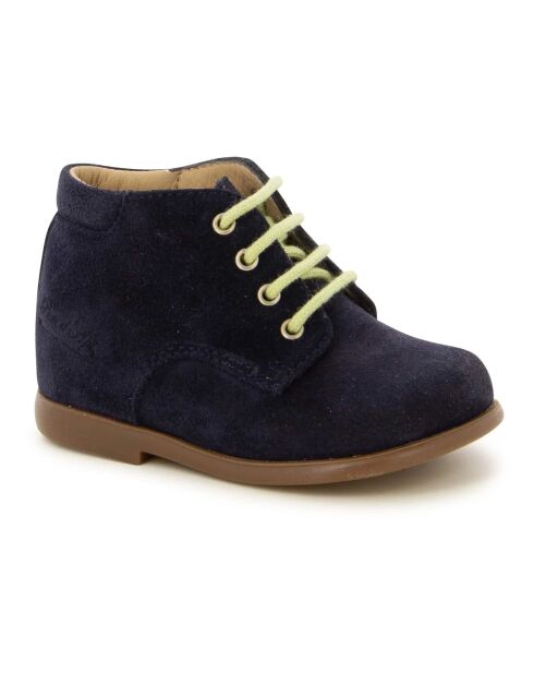 Botillons en cuir Nioupi suédé bleu marine