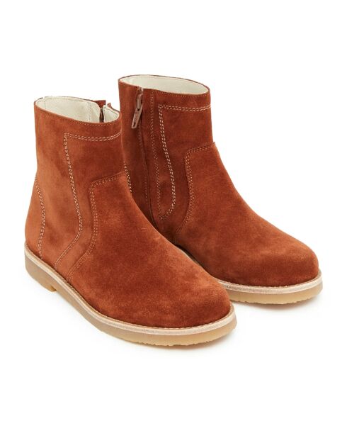 Bottines cuir Pauline caramel