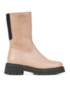 Bottes montantes en cuir  zip crème