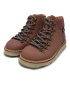 Boots  en cuir  à lacets Eddie roses