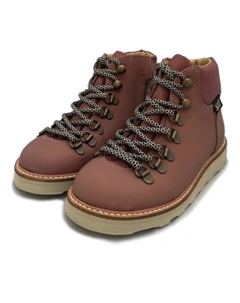 Boots  en cuir  à lacets Eddie roses