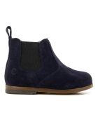 Bottines  velours élastiques et  zip Zeus bleu marine