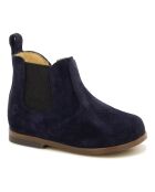Bottines  velours élastiques et  zip Zeus bleu marine