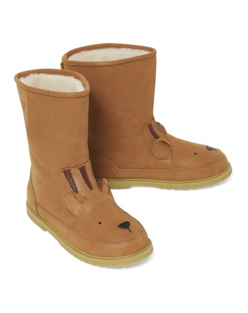 Bottes en cuir fourrées Tigre Wadudu camel