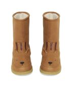 Bottes en cuir fourrées Tigre Wadudu camel