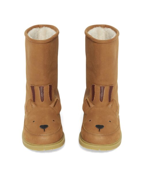 Bottes en cuir fourrées Tigre Wadudu camel