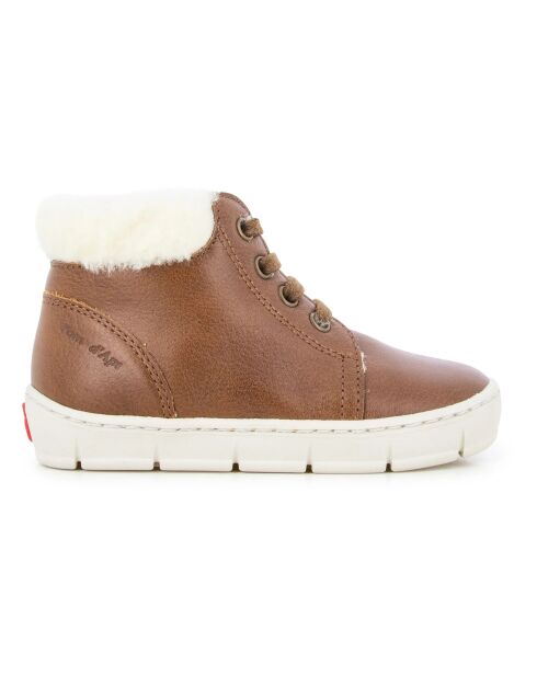 Baskets en cuir  fourrées Start Top zip camel