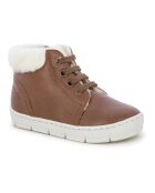 Baskets en cuir  fourrées Start Top zip camel