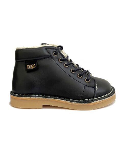 Boots en cuir fourrées Fletcher bleu marine
