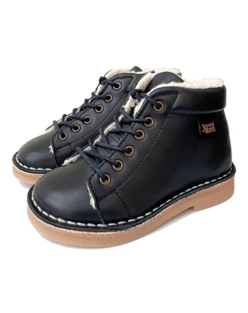 Boots en cuir fourrées Fletcher bleu marine