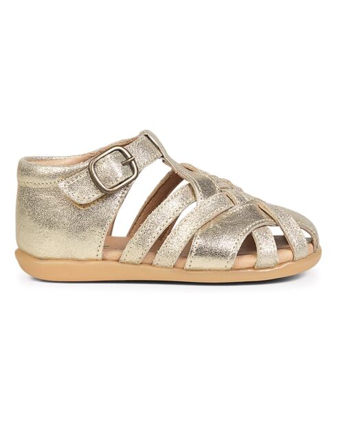 Sandales en cuir scratchs Starter Diamond dorées